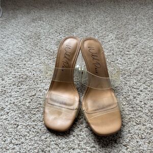 Wild Pair Tan Clear Strap Women's Shoes